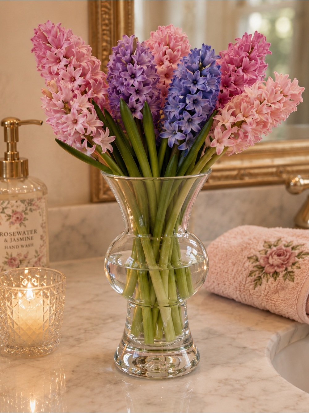 Elegant Clear Glass Hyacinth Vase (Heavy)
